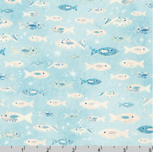 Load image into Gallery viewer, Robert Kaufman - Marine Delights - Fish Coastal Fog - 1/2 YARD CUT
