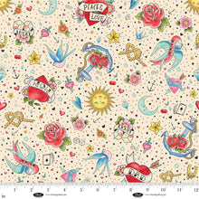 Load image into Gallery viewer, Blank Quilting - Ink Chronicles - Tattoo Art Tossed - 1/2 YARD CUT
