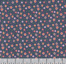 Load image into Gallery viewer, Blank Quilting - Bows and Blooms - Flower Heads - Navy - 1/2 YARD CUT
