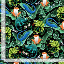 Load image into Gallery viewer, Timeless Treasures - Geckos, Frogs &amp; Lizards - 1/2 YARD CUT
