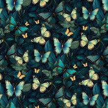 Load image into Gallery viewer, Timeless Treasures - Forest Whisper - Midnight Butterflies - 1/2 YARD CUT
