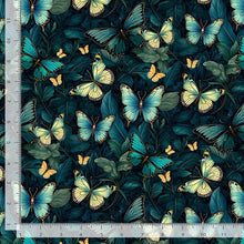Load image into Gallery viewer, Timeless Treasures - Forest Whisper - Midnight Butterflies - 1/2 YARD CUT
