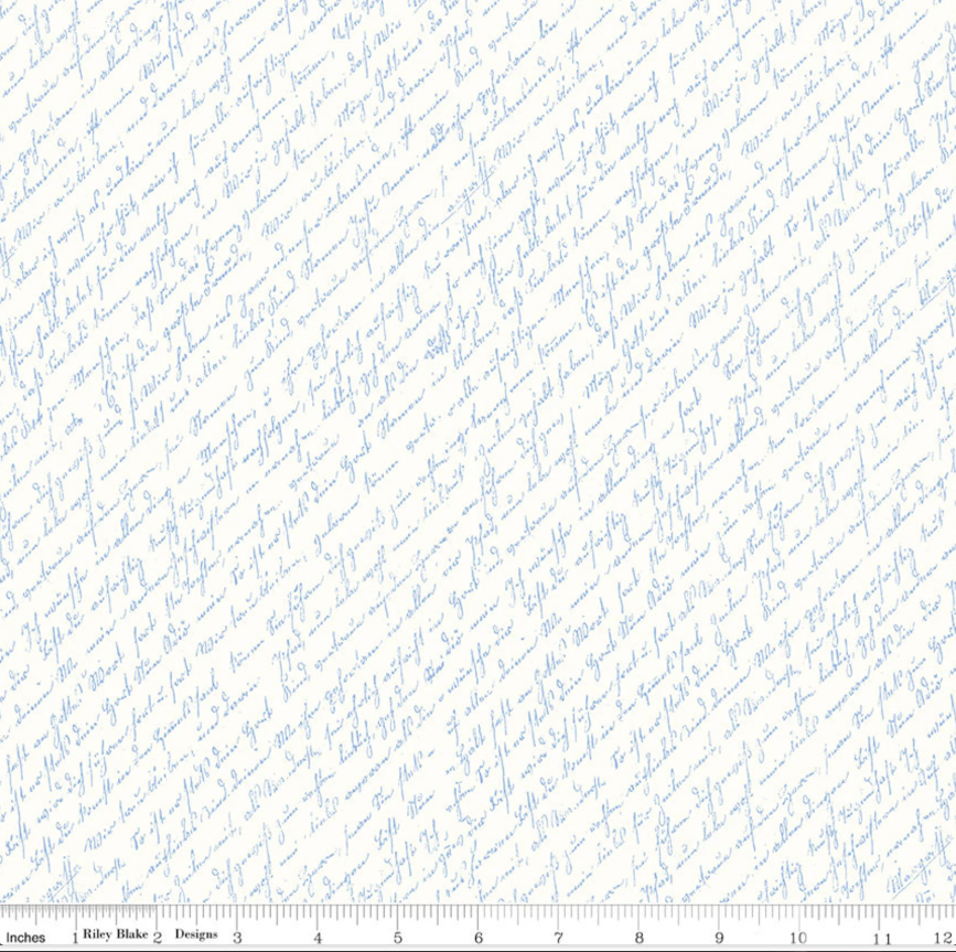 Riley Blake - Sunny Skies - Script White - 1/2 YARD CUT – Dreaming of ...
