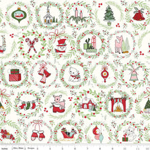 Load image into Gallery viewer, Riley Blake - Mistletoe &amp; Holly - Wreaths Cloud - 1/2 YARD CUT
