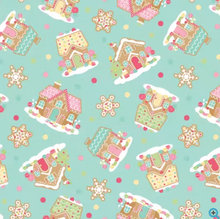 Load image into Gallery viewer, Riley Blake - Gingerbread Kisses - Main Blue - 1/2 YARD CUT
