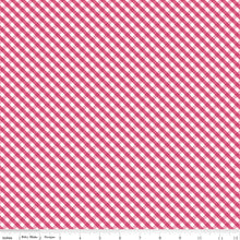 Load image into Gallery viewer, Riley Blake - Hydrangeas in the Garden - Gingham - Raspberry - 1/2 YARD CUT
