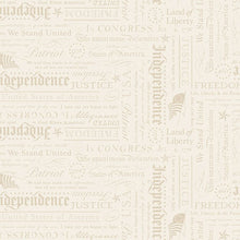 Load image into Gallery viewer, Riley Blake - Independence - Declaration Cream - 1/2 YARD CUT
