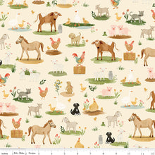 Load image into Gallery viewer, Riley Blake - Lil' Farm Friends - Animals Cream - 1/2 YARD CUT
