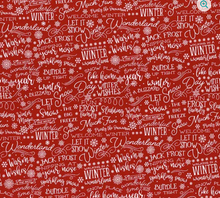 Load image into Gallery viewer, Riley Blake - A Perfect Winter - Text - Red - 1/2 YARD CUT
