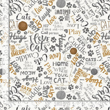 Load image into Gallery viewer, Timeless Treasures - Quirky Cats - Ball of Yarn and Text - 1/2 YARD CUT
