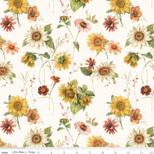 Load image into Gallery viewer, Riley Blake - Sunflower Whispers - Sunflowers Cream - 1/2 YARD CUT
