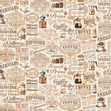 Load image into Gallery viewer, Riley Blake - Coffee Time - Text - 1/2 YARD CUT
