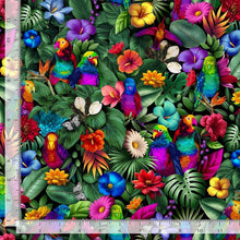 Load image into Gallery viewer, Timeless Treasures - Stroke of Genius - Tropical Floral &amp; Birds - 1/2 YARD CUT
