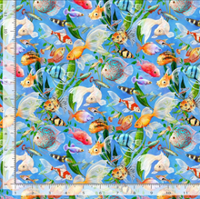 Load image into Gallery viewer, Timeless Treasures - Feline Fanatic - Aquarium Fish - 1/2 YARD CUT
