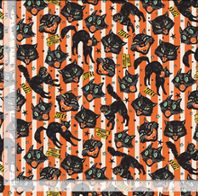 Load image into Gallery viewer, Timeless Treasures - Wicked Willow - Trick or Treat Cats - 1/2 YARD CUT
