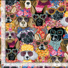 Load image into Gallery viewer, Timeless Treasures - Top Dogs - Packed Fashionista Dogs - 1/2 YARD CUT
