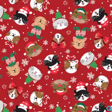 Load image into Gallery viewer, P&amp;B Textiles - Christmas Miniatures III - Festive Kitties - 1/2 YARD CUT
