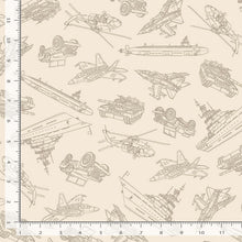 Load image into Gallery viewer, Timeless Treasures - Path to Freedom - Military Convoy Ecru - 1/2 YARD CUT
