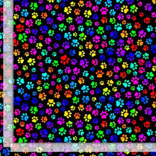 Load image into Gallery viewer, Timeless Treasures - Pupparazzi - Bright Dog Paw Prints - 1/2 YARD CUT
