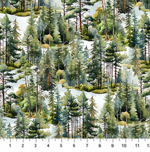 Load image into Gallery viewer, Figo - Lakeside Retreat - Trees - 1/2 YARD CUT
