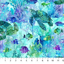 Load image into Gallery viewer, Northcott - Coral Reef - Turtle &amp; Fish - 1/2 YARD CUT
