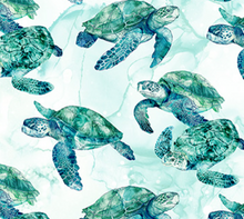 Load image into Gallery viewer, Northcott - Coral Reef - Turtles - 1/2 YARD CUT
