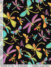 Load image into Gallery viewer, Timeless Treasures - Metallic Dragonflies - 1/2 YARD CUT
