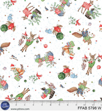 Load image into Gallery viewer, P&amp;B Textiles - Frost &amp; Fable - Tossed Forest Friends - 1/2 YARD CUT
