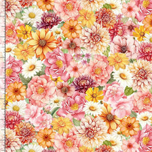 Load image into Gallery viewer, Timeless Treasures - Happy Place - Packed Flowers - 1/2 YARD CUT
