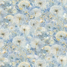 Load image into Gallery viewer, Timeless Treasures - Forest Whisper - Sky Dandelion Field - 1/2 YARD CUT

