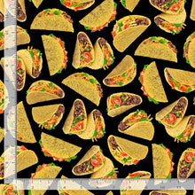 Load image into Gallery viewer, Timeless Treasures - Comfort Food - Delicious Hard Shell Tacos - 1/2 YARD CUT
