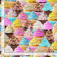 Load image into Gallery viewer, Timeless Treasures - The Sweet Life - Packed Cupcakes - 1/2 YARD CUT
