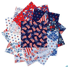 Load image into Gallery viewer, Benartex - Faith, Family, Freedom - 10” Squares
