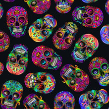 Load image into Gallery viewer, Timeless Treasures - Day of the Dead - Sugar Skulls - 1/2 YARD CUT
