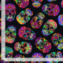 Load image into Gallery viewer, Timeless Treasures - Day of the Dead - Sugar Skulls - 1/2 YARD CUT
