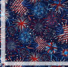 Load image into Gallery viewer, Timeless Treasures - USA Flag Fireworks - 1/2 YARD CUT
