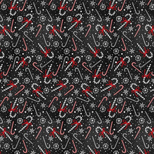 Load image into Gallery viewer, Timeless Treasures - Winter Wonderland - Candy Cane &amp; Snowflakes - 1/2 YARD CUT
