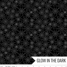 Load image into Gallery viewer, Riley Blake - Seasonal Basics - Spider Webs - GLOW IN THE DARK - 1/2 YARD CUT
