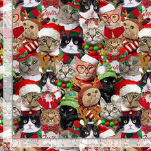 Load image into Gallery viewer, Timeless Treasures - Christmas Cheer - Packed Holiday Cats - 1/2 YARD CUT
