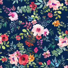 Load image into Gallery viewer, In the Beginning - Glorious Garden - Large Floral Blue - 1/2 YARD CUT
