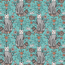 Load image into Gallery viewer, In the Beginning - Whimsy - Cats - 1/2 YARD CUT
