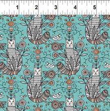 Load image into Gallery viewer, In the Beginning - Whimsy - Cats - 1/2 YARD CUT
