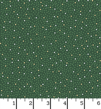 Load image into Gallery viewer, Maywood Studios - Merry Mix - Green Dots - Metallic - 1/2 YARD CUT
