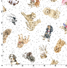 Load image into Gallery viewer, Maywood Studio - Whiskers &amp; Paws - Tossed Dogs White - 1/2 YARD CUT
