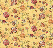 Load image into Gallery viewer, Andover Prints - Makower UK - Orbit - Galaxy - Yellow - 1/2 YARD CUT
