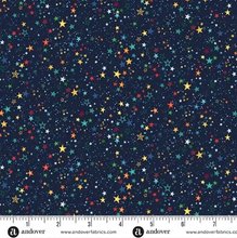Load image into Gallery viewer, Andover Prints - Makower UK - Orbit - Starlight - Blue - 1/2 YARD CUT
