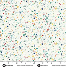 Load image into Gallery viewer, Andover Prints - Makower UK - Orbit - Starlight - Cream - 1/2 YARD CUT
