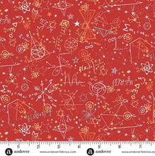Load image into Gallery viewer, Andover Prints - Makower UK - Orbit - Formula - Red - 1/2 YARD CUT
