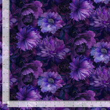 Load image into Gallery viewer, Timeless Treasures - Dragonfly Mist - Large Floral - Violet - 1/2 YARD CUT
