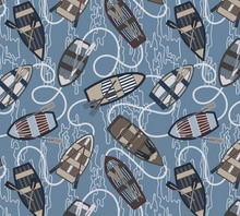 Load image into Gallery viewer, Phoebe Fabrics - Riverview - Rowboat Chaos - 1/2 YARD CUT
